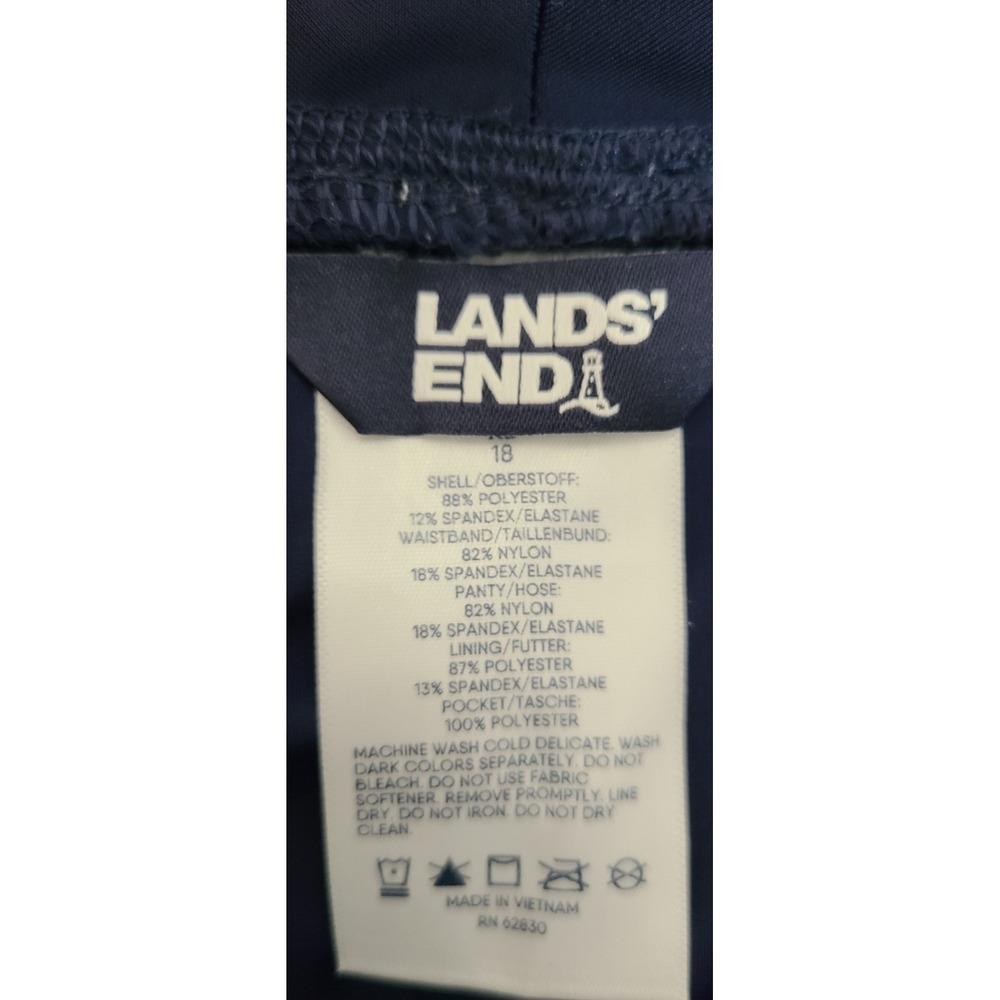 Lands' End Womens Swimsuit Shorts Bottoms 18 XL Blue Pool Swim Vacation Pockets - Picture 8 of 10